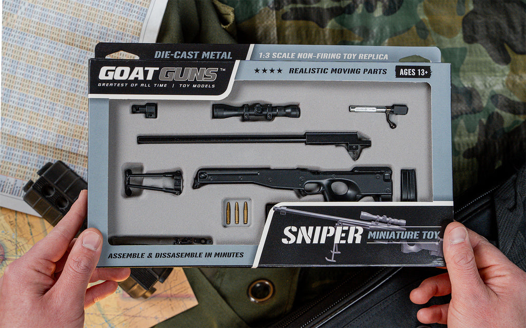 1/4 Scale Die Cast Sniper Rifle Model, Black - View 2