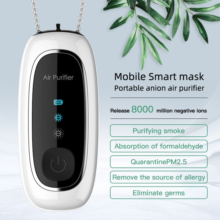 KY100A Portable Negative Ion Air Purifier Neck Hanging Air Purifier, Rectangle Black, Rectangle White - View 5
