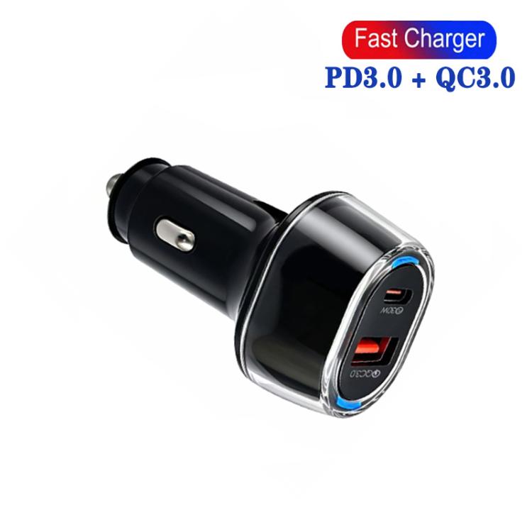 P78 55W PD3.0 / PPS + QC3.0 USB Macron Color Car Charger, without Cable - View 2