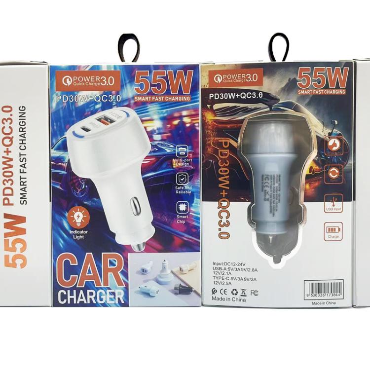P78 55W PD3.0 / PPS + QC3.0 USB Macron Color Car Charger, without Cable - View 10