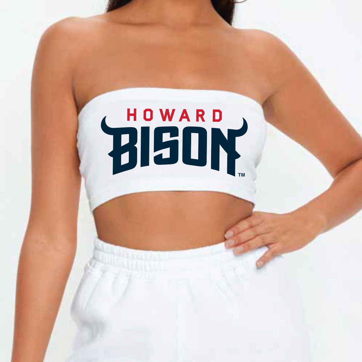Howard Bison White Bandeau Top