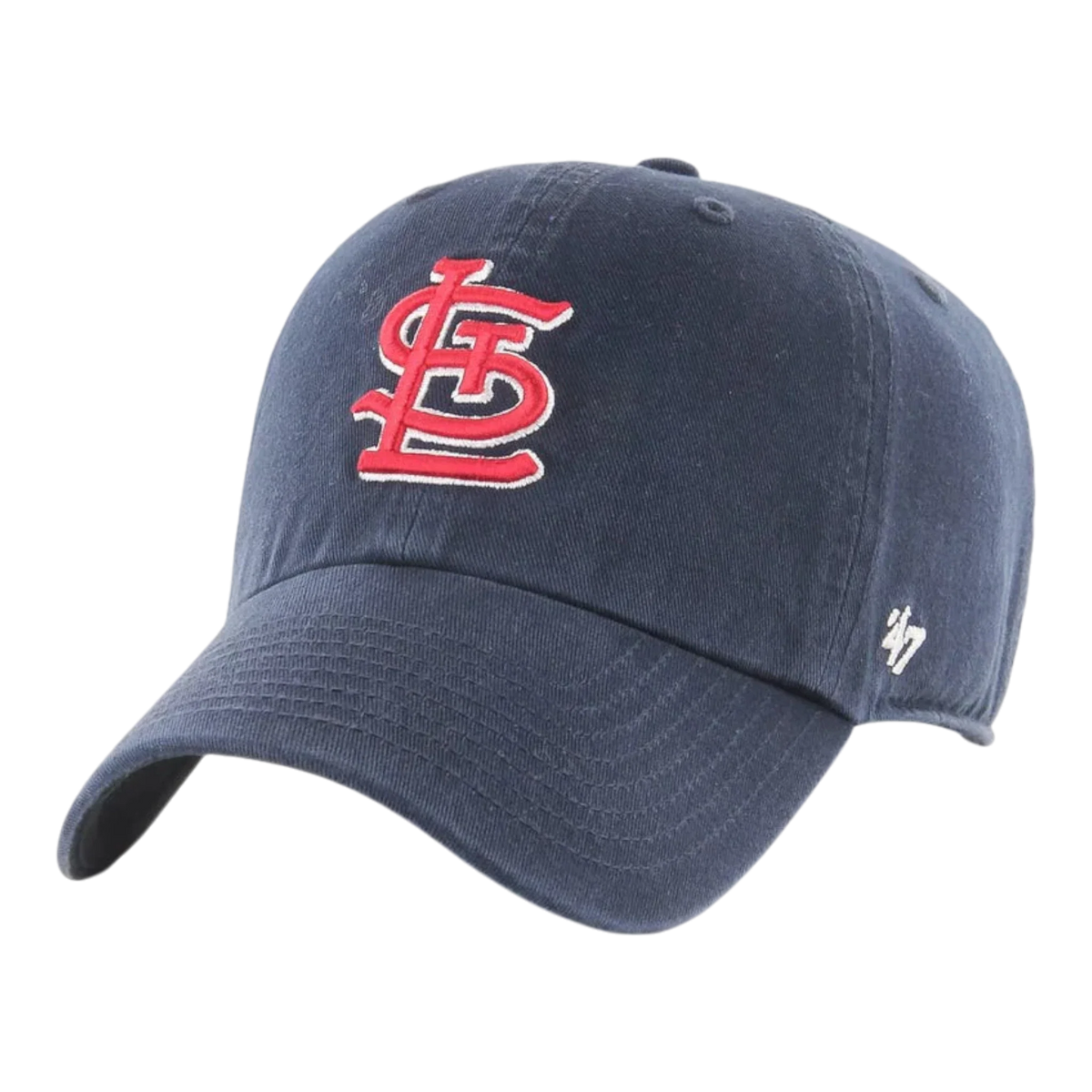 47 Brand Clean Up St. Louis Cardinals Men's Strapback Hat — Navy Adjustable Cap (B-RGW23GWS-NYM)