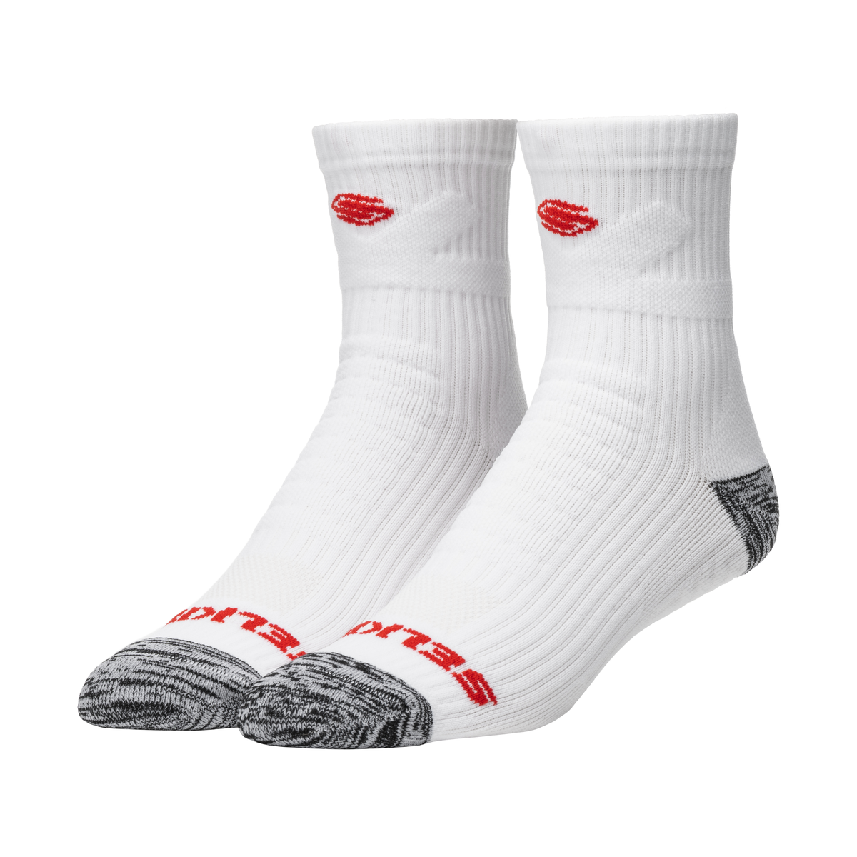 Selkirk Courtlock Quarter Pickleball Sock in Chalk/Red - primary view
