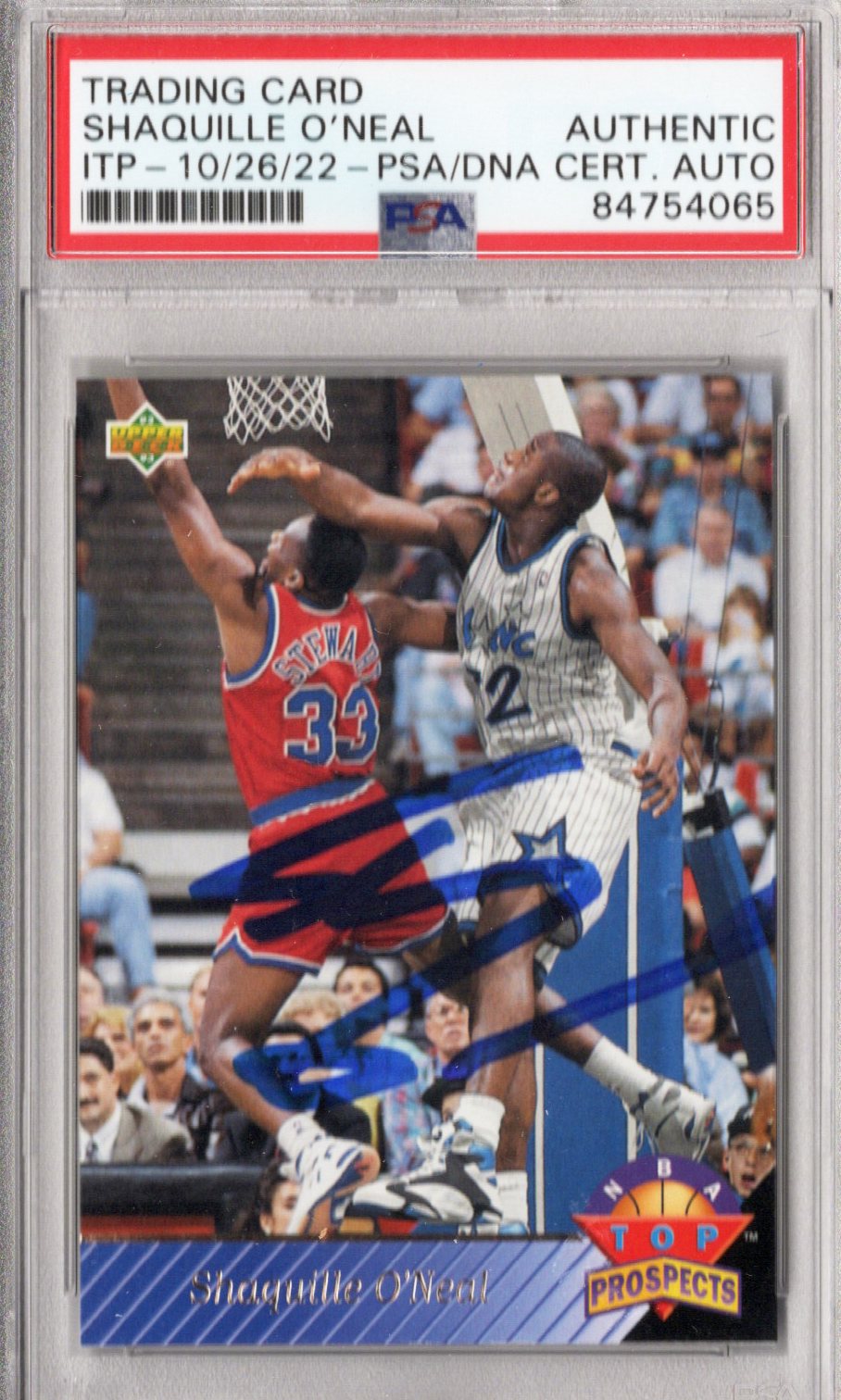 Shaquille O'Neal Autographed Orlando Magic Encapsulated 1992 Upper Deck #474 Rookie Trading Card PSA ITP AUTHENTIC