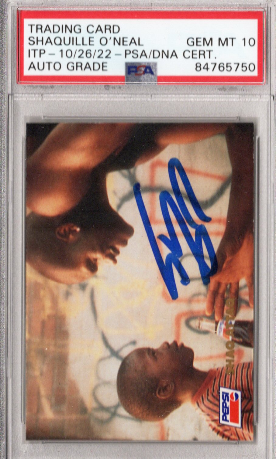 Shaquille O'Neal Autographed Orlando Magic Encapsulated 1993 SkyBox Shaq Attaq Pepsi #3 Rookie Trading Card PSA AUTO GRADE GEM MT 10