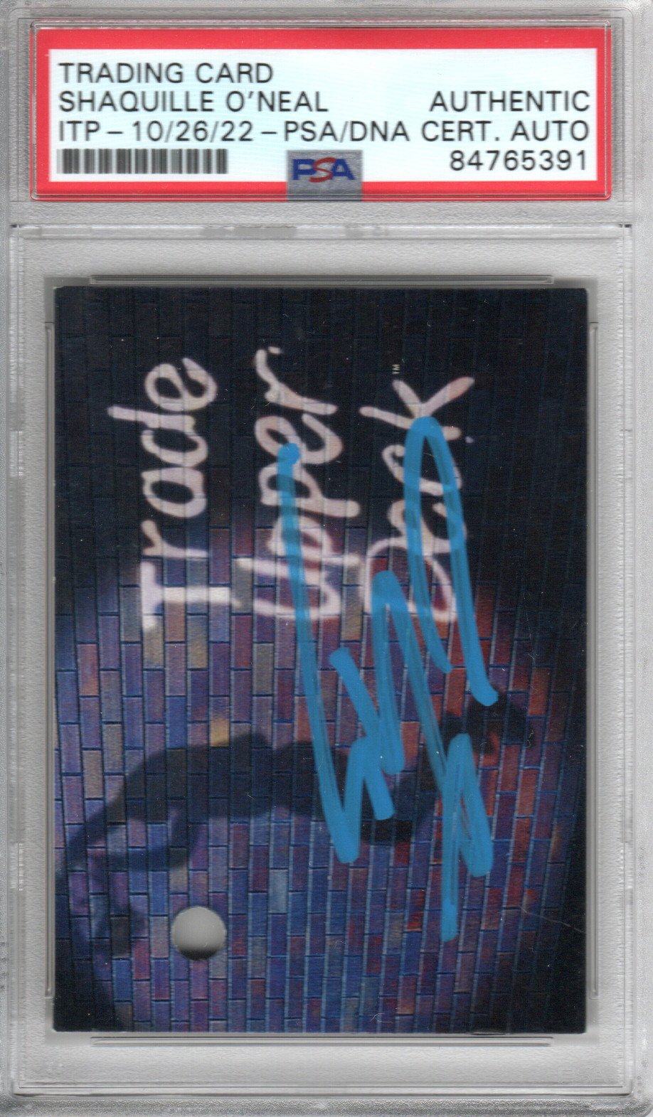 Shaquille O'Neal Autographed Orlando Magic Encapsulated 1993 Upper Deck NBA Draft Redemption Rookie Card PSA ITP AUTHENTIC AUTO