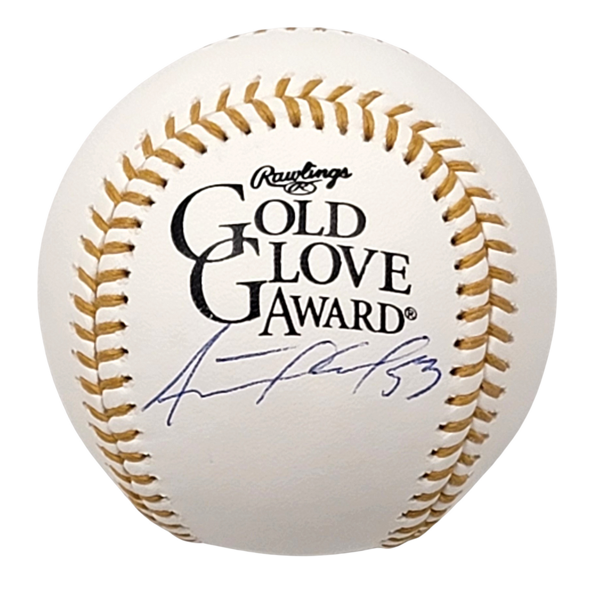 Adolis Garcia Autographed Texas Rangers Gold Glove Baseball  Beckett Witnessed