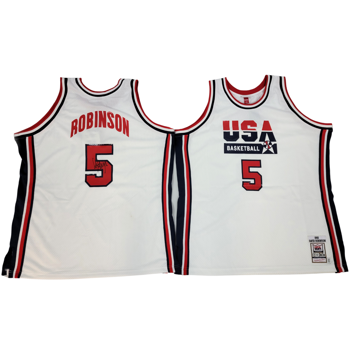 David Robinson Autographed Spurs 1992 USA Dream Team White Mitchell & Ness Authentic Jersey Beckett Witnessed