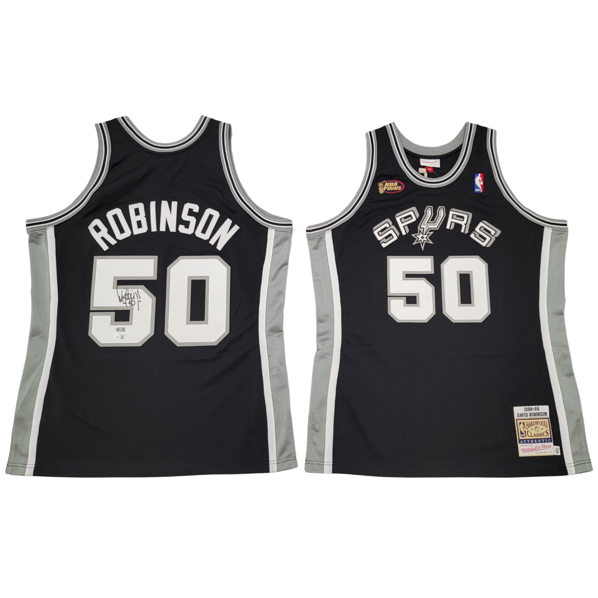 David Robinson Autographed San Antonio Spurs Black 1998-99 Mitchell & Ness Authentic Jersey Beckett Witnessed