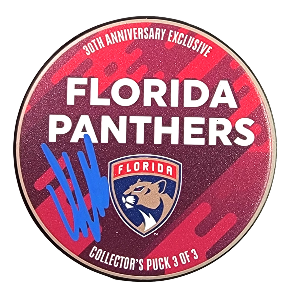 Aleksander Barkov Autographed Florida Panthers Hockey Puck Beckett Witnessed