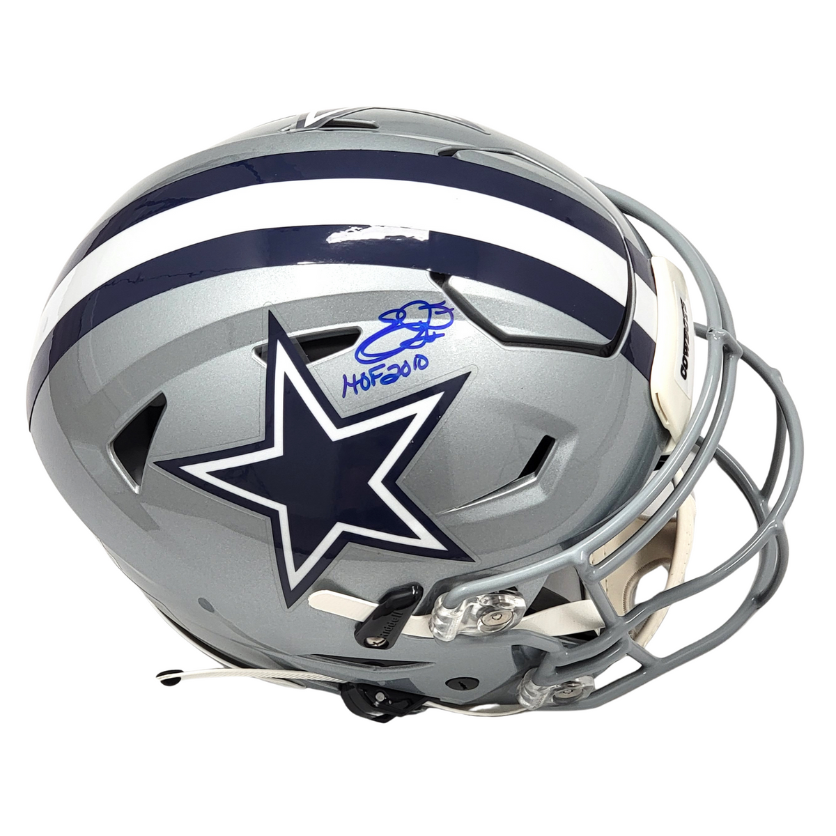 Emmitt Smith Autographed Dallas Cowboys Riddell Speed Flex Helmet W/HOF 2010 Beckett Witnessed