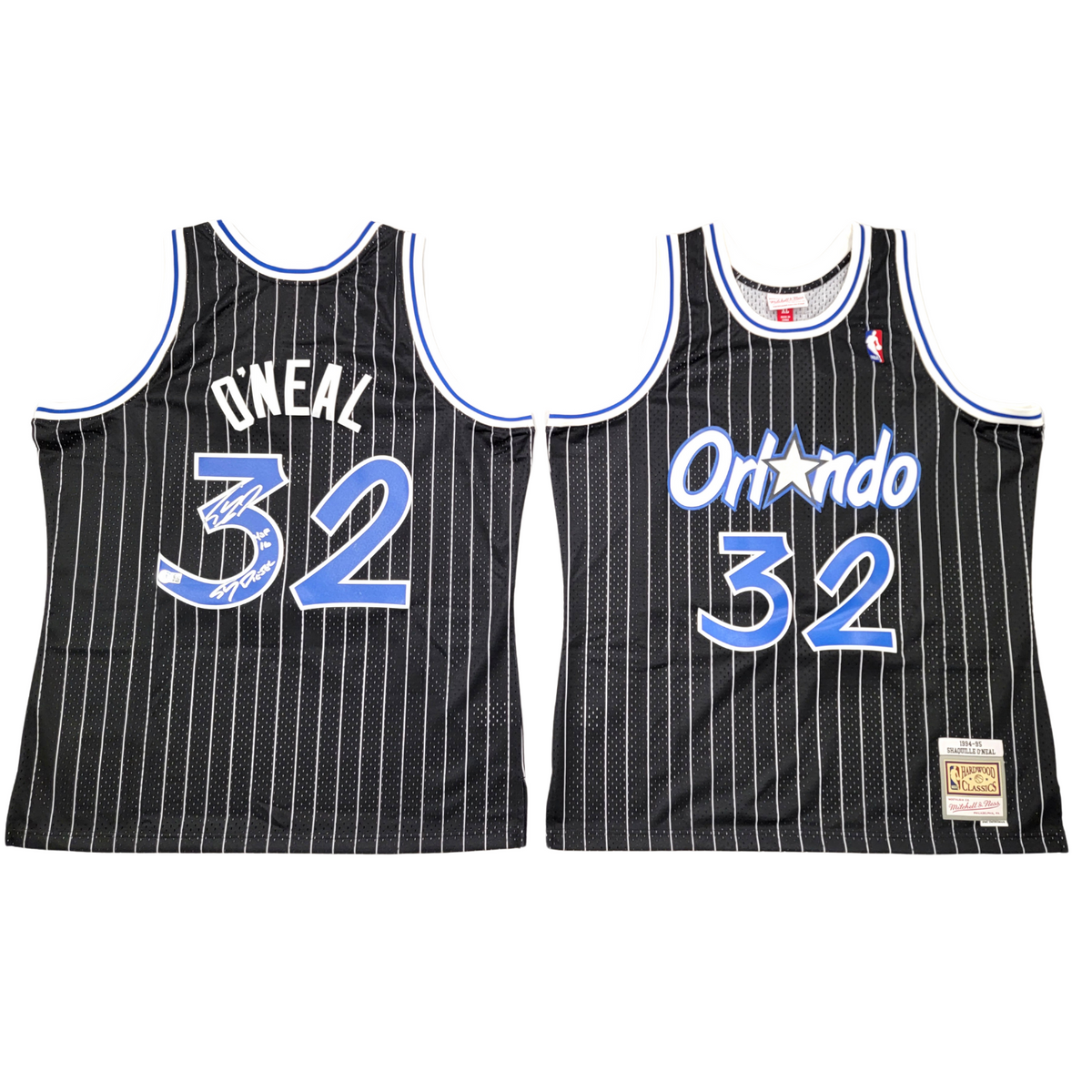 Shaquille O'Neal Autographed Orlando Magic 1994-95 Mitchell & Ness Jersey W/HOF 16 & Shaq Diesel Beckett Witnessed
