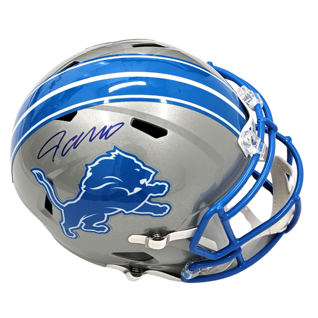 Jameson Williams Autographed Detroit Lions 2024 Replica Helmet Beckett Witnessed