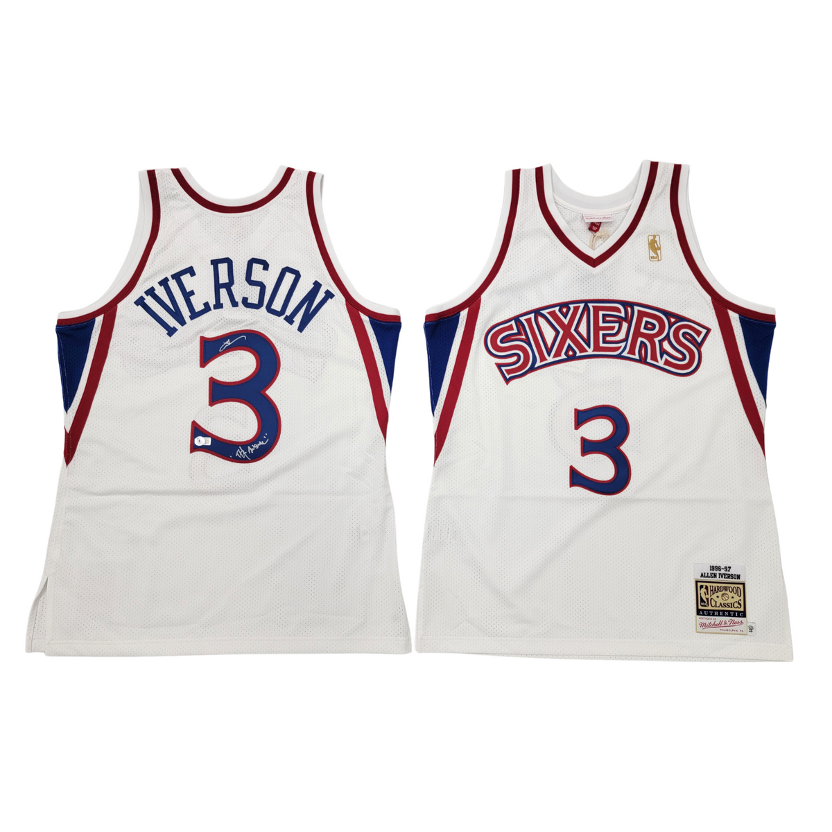 Allen Iverson Autographed Philadelphia 76ers White 1996-97 Mitchell & Ness Authentic Jersey W/ The Answer Beckett Witnessed