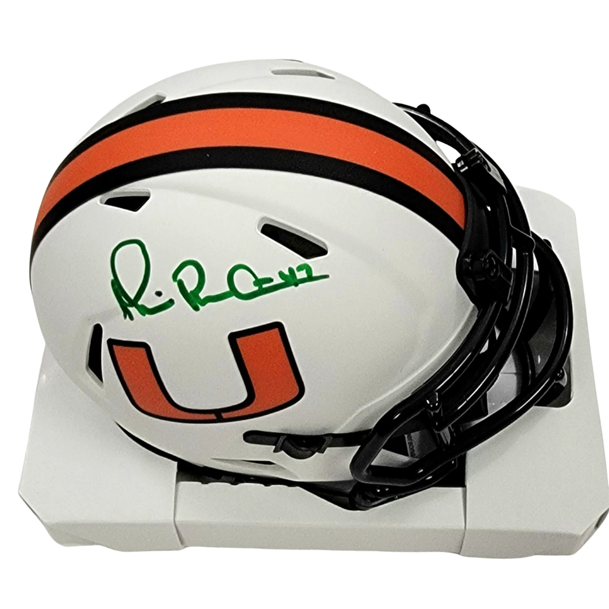 Michael Irvin Autographed University of Miami UM Riddell Lunar Eclipse Mini Helmet Beckett Witness
