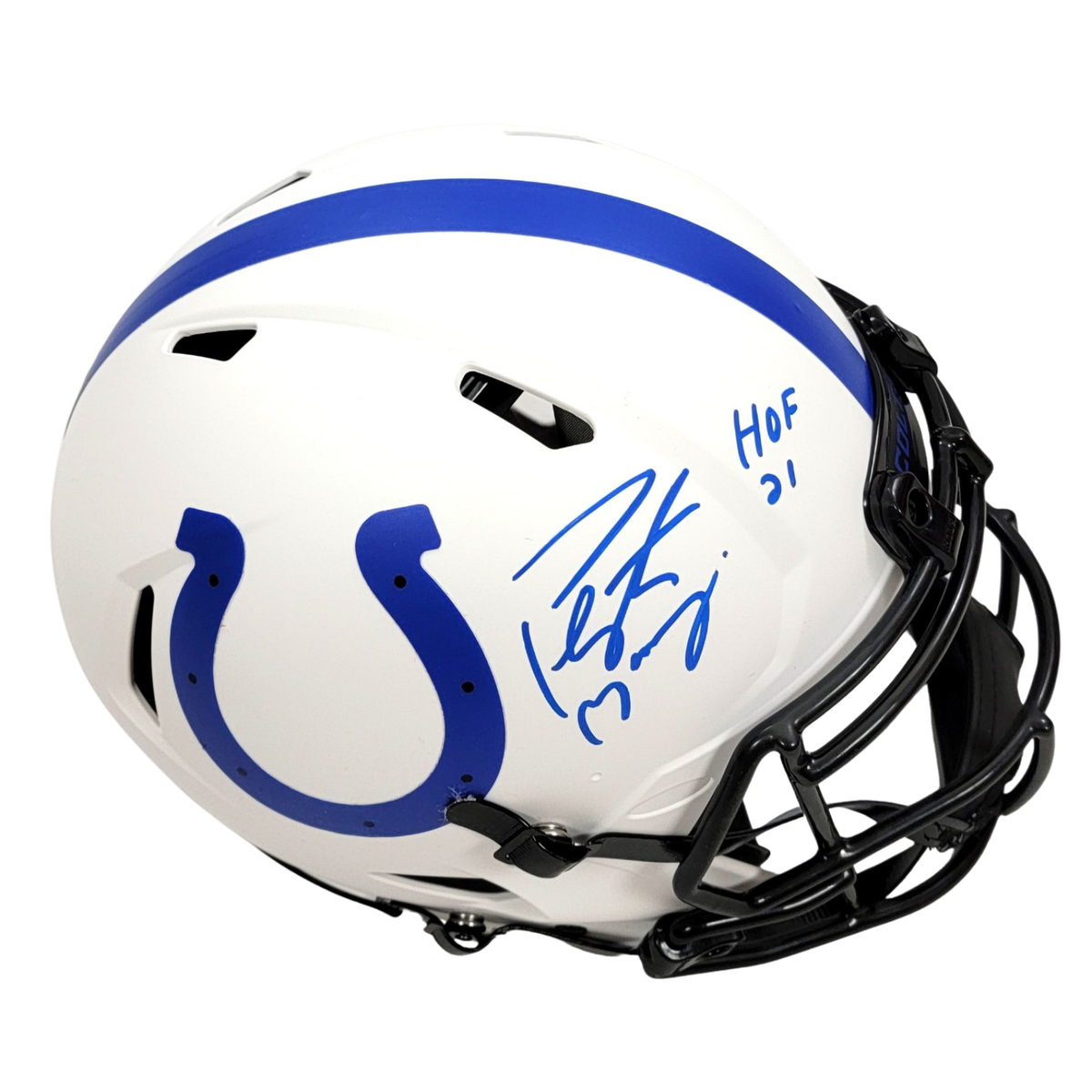 Peyton Manning Autographed Indianapolis Colts Riddell Lunar Eclipse Authentic Helmet W/ HOF 21 Fanatics