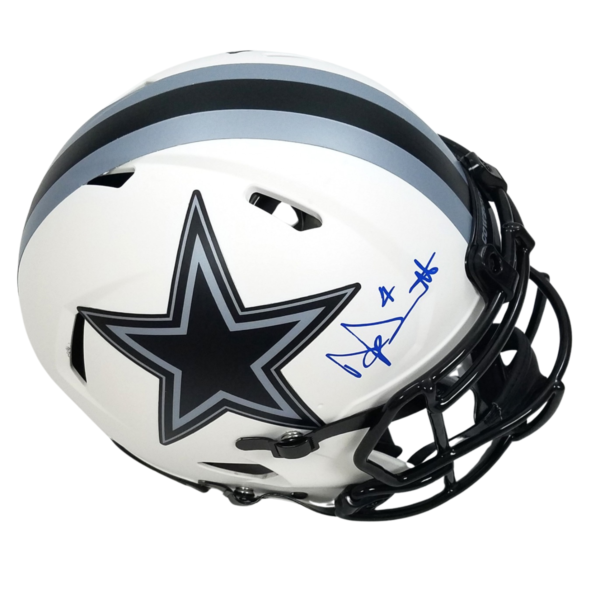 Dak Prescott Autographed Dallas Cowboys Riddell Authentic Lunar Eclipse Helmet Beckett Witnessed