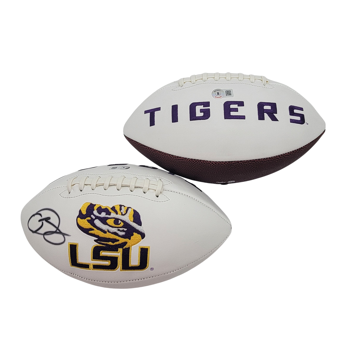 Odell Beckham Jr. Autographed LSU Tigers Logo Football Beckett Witnessed