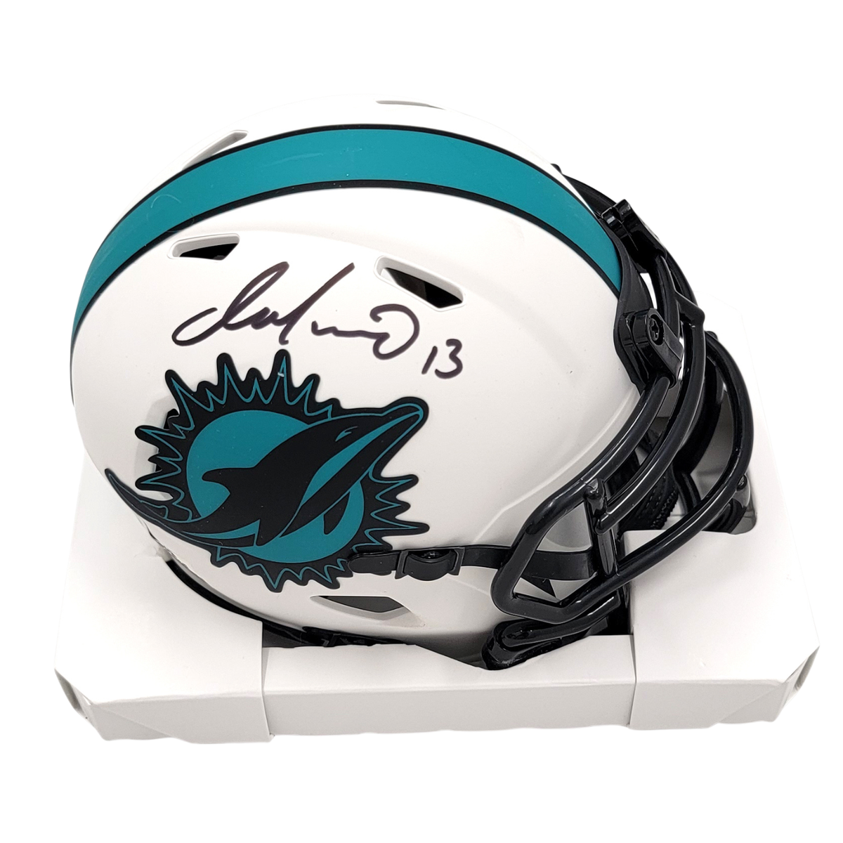 Dan Marino Autographed Miami Dolphins Lunar Eclipse Mini Helmet Beckett Witnessed