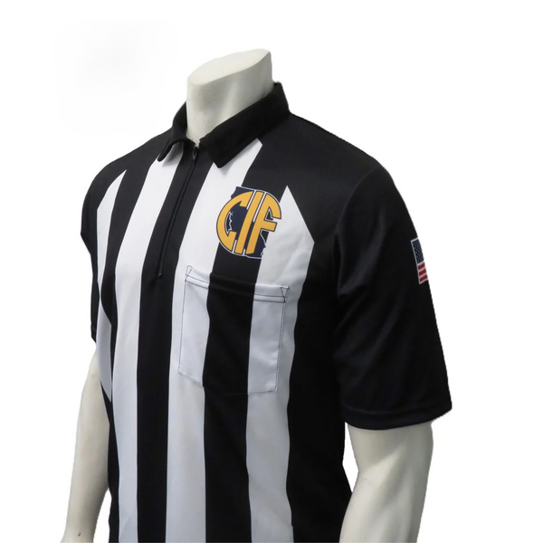 Smitty | USA-151CIF-CFOA-607 | Poly/Spandex Body Flex Referee Short Sleeve Shirt Football Official Lacrosse USA Flag