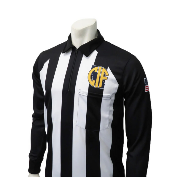 Smitty | USA-161CIF-CFOA | Body Flex Polyester Referee Long Sleeve Shirt Football Official Lacrosse USA Flag