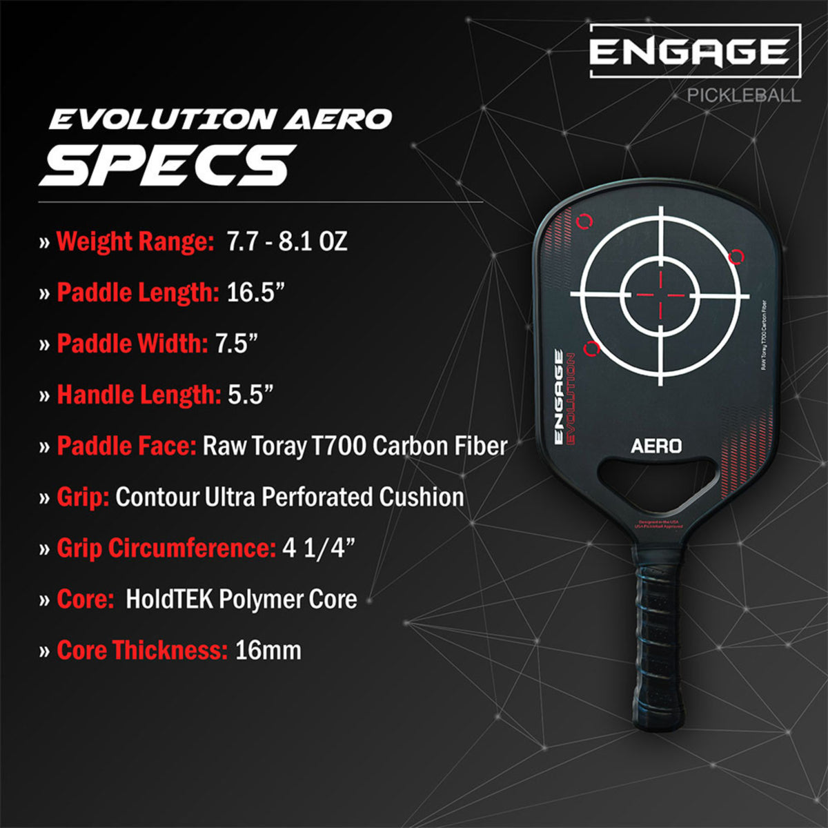 Engage Evolution Aero Pickleball Paddle