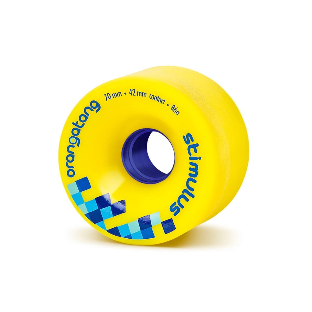 Orangatang Stimulus 70mm 86a Longboard Wheels - Yellow (Set of 4)