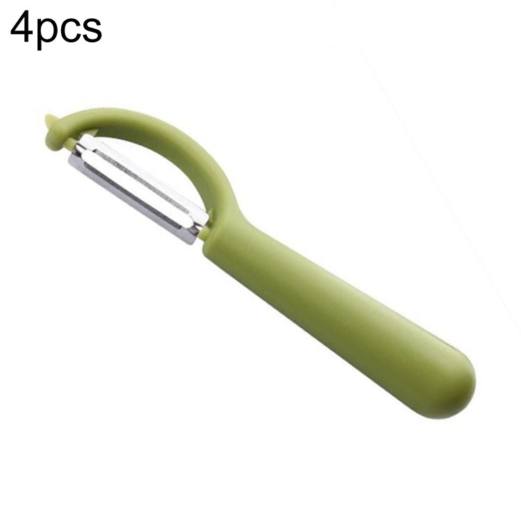 4个一卖 Stainless Steel Round Handle Peeler Sugar Cane Scraper Fruit Plane, 4 PCS Apple Peeler Knife (Dark Gery) - View 10