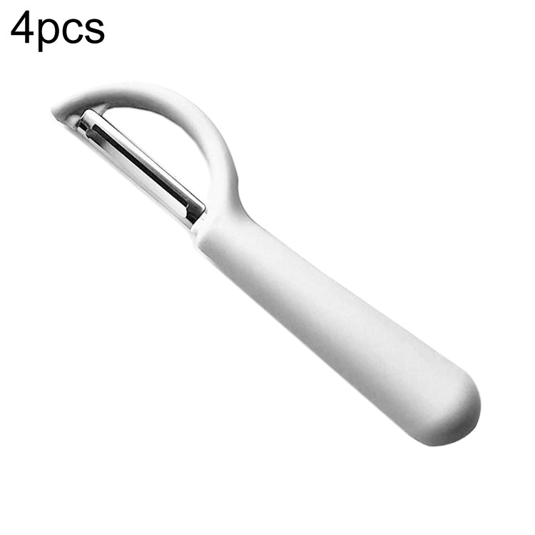 4个一卖 Stainless Steel Round Handle Peeler Sugar Cane Scraper Fruit Plane, 4 PCS Apple Peeler Knife (Dark Gery) - View 11