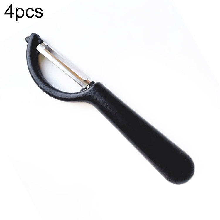 4个一卖 Stainless Steel Round Handle Peeler Sugar Cane Scraper Fruit Plane, 4 PCS Apple Peeler Knife (Dark Gery) - View 13