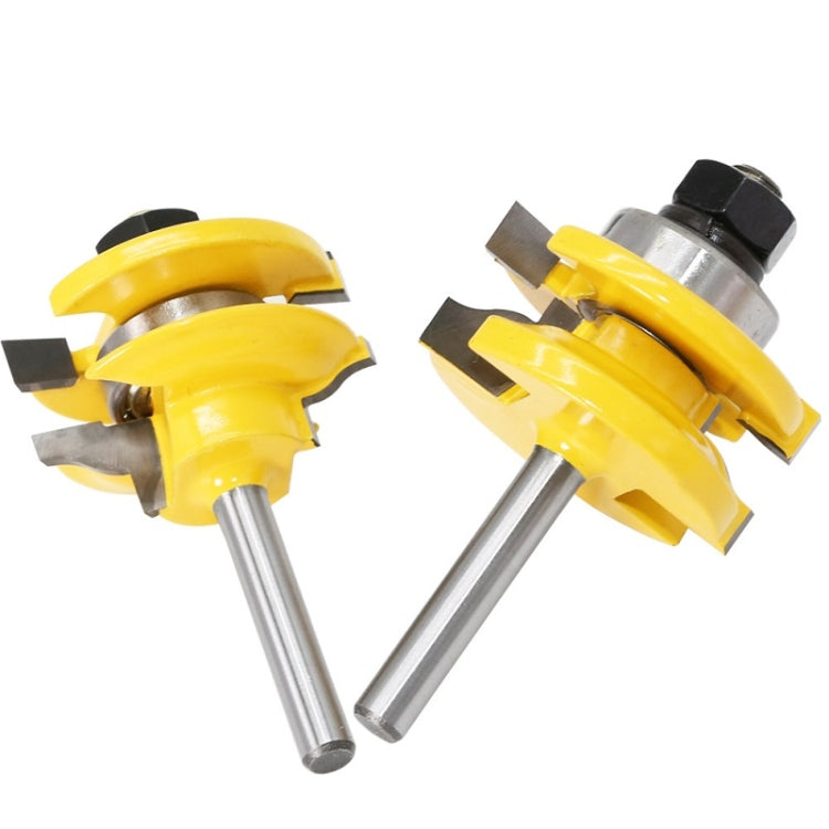 3 PCS/Set 1/4 Handle Household Mortise Joint Cutter Woodworking Engraving Milling Cutter, 3 PCS/Set 1/4 Handle - View 2