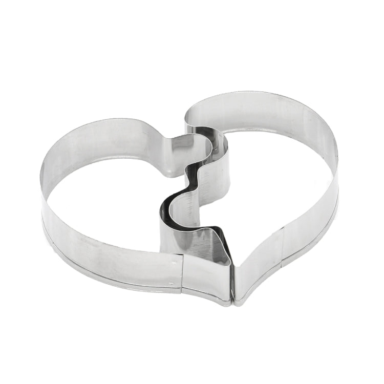 Left Heart+Right Heart Love Puzzle Biscuit Mold, Heart Shape - View 2