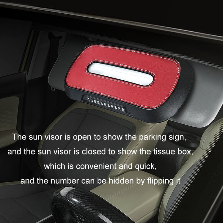 Car Sun Visor Hanging Sunroof Seat Back Tissue Box, Leather Black, Leather Beige, Leather Brown, Leather Red - View 14