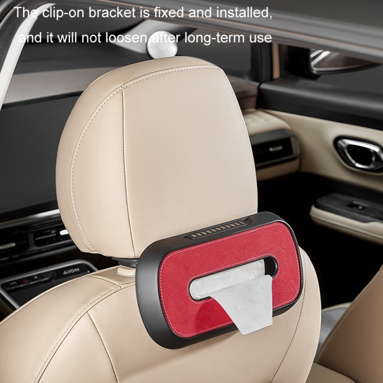 Car Sun Visor Hanging Sunroof Seat Back Tissue Box, Leather Black, Leather Beige, Leather Brown, Leather Red - View 15