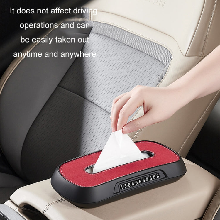 Car Sun Visor Hanging Sunroof Seat Back Tissue Box, Leather Black, Leather Beige, Leather Brown, Leather Red - View 17