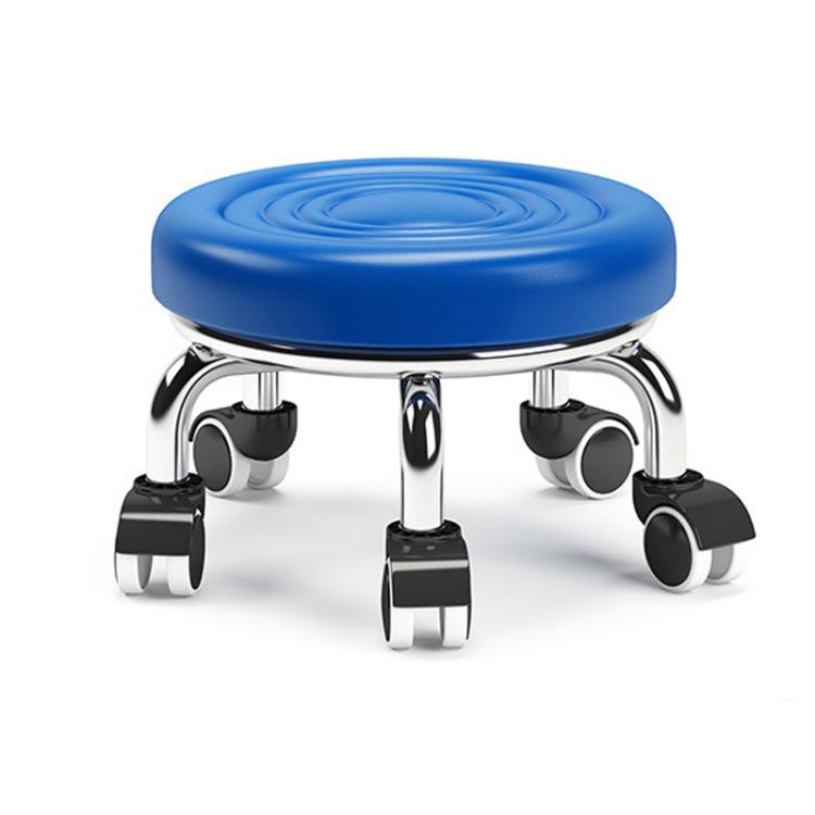 Low Rolling Stool with Wheels Small Swivel Roller Stool, 22cm Ripple Casters Black, 22cm Ripple Casters Red - View 3