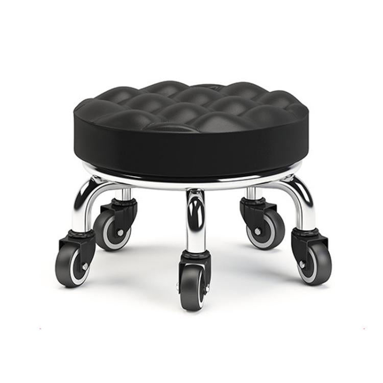 Low Rolling Stool with Wheels Small Swivel Roller Stool, 22cm Ripple Casters Black, 22cm Ripple Casters Red - View 4