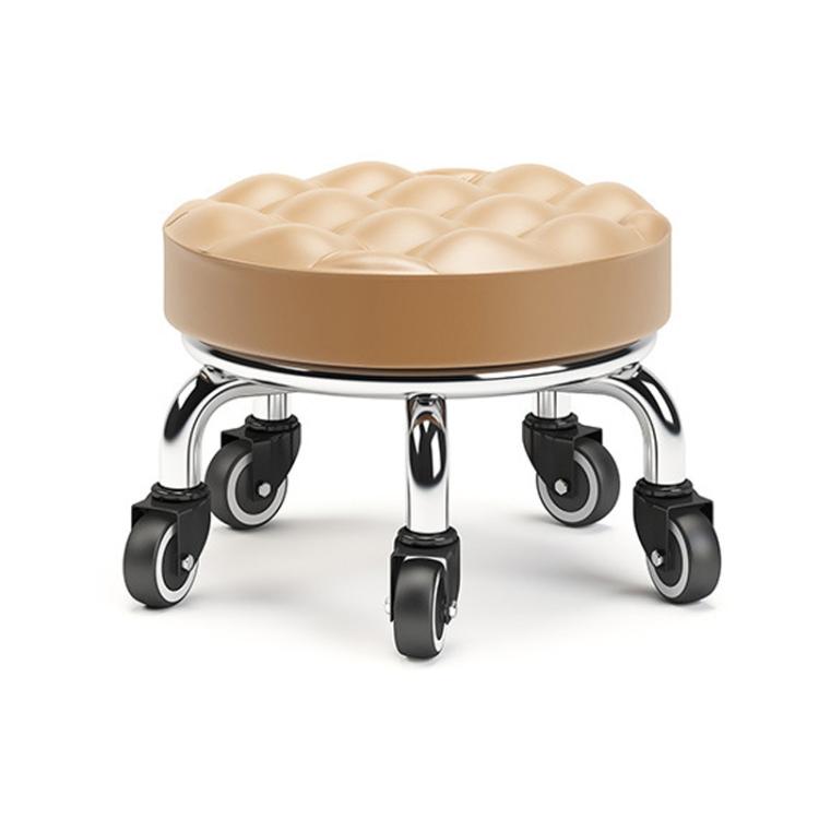 Low Rolling Stool with Wheels Small Swivel Roller Stool, 22cm Ripple Casters Black, 22cm Ripple Casters Red - View 6