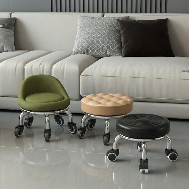 Low Rolling Stool with Wheels Small Swivel Roller Stool, 22cm Ripple Casters Black, 22cm Ripple Casters Red - View 14