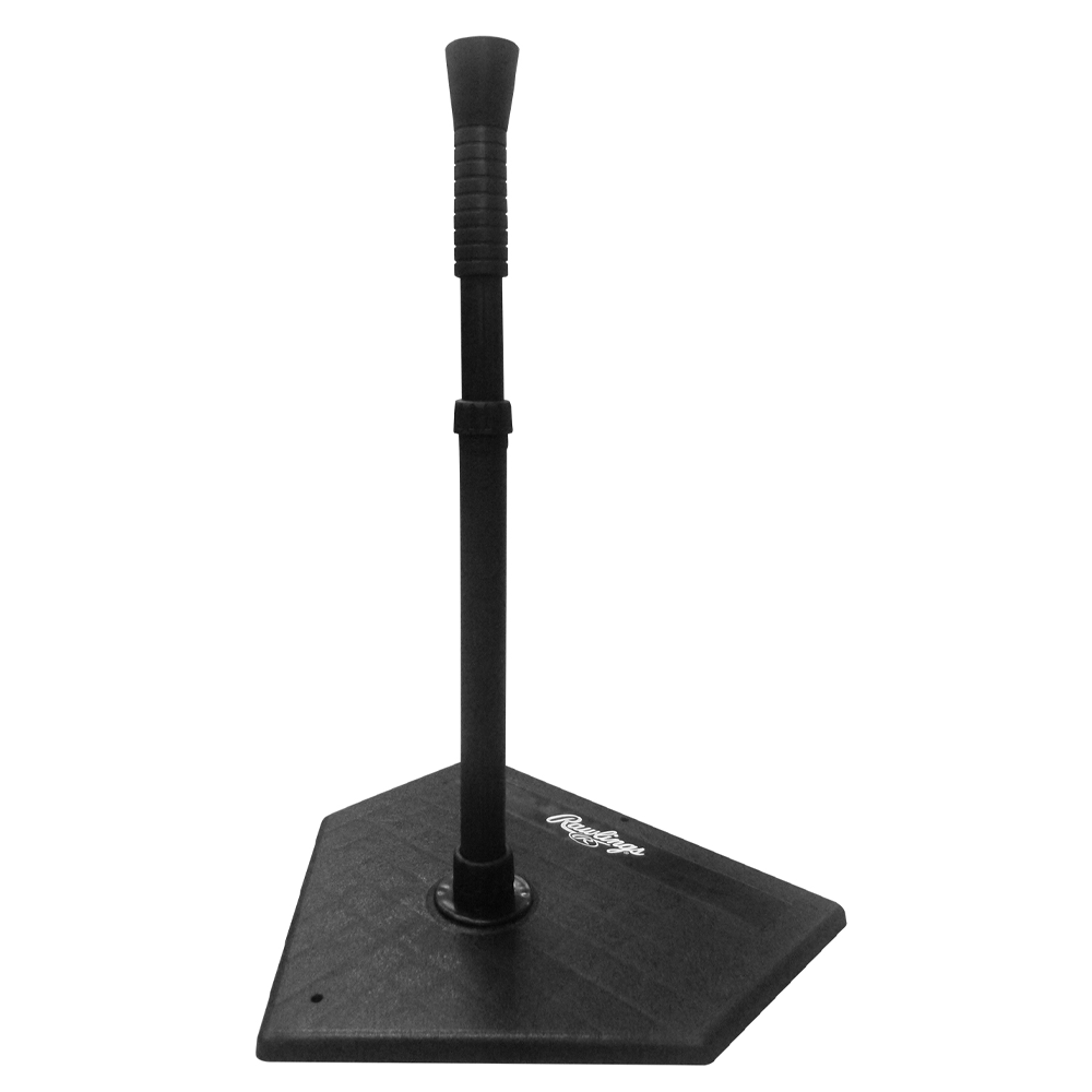 Rawlings youth all-purpose batting tee featuring an adjustable black stem with rubber top and a durable square home-plate-style base for baseball or softball training. ⚾