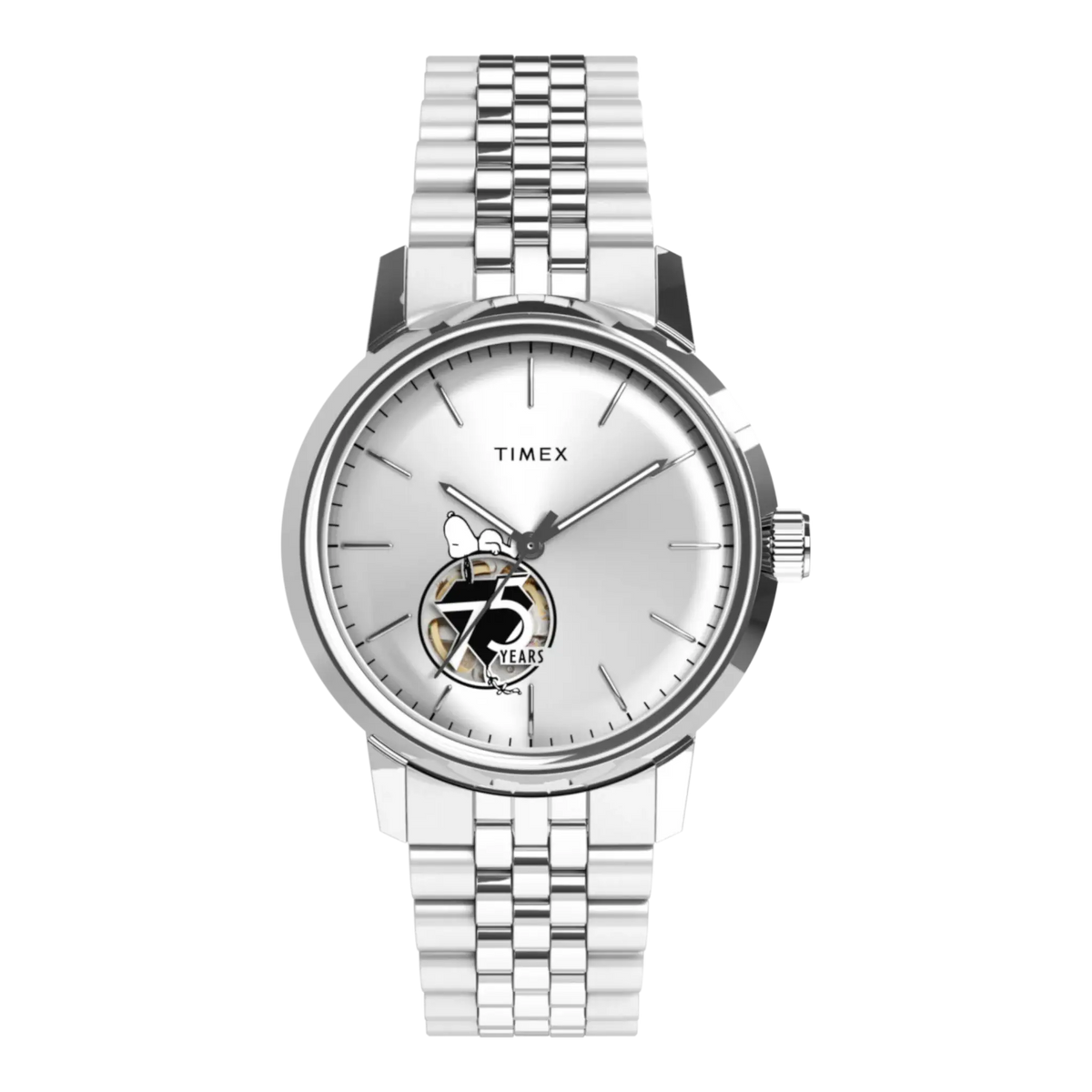 Timex x Peanuts Marlin Automatic 75th Anniversary Men's Watch — 40mm Stainless Steel Bracelet