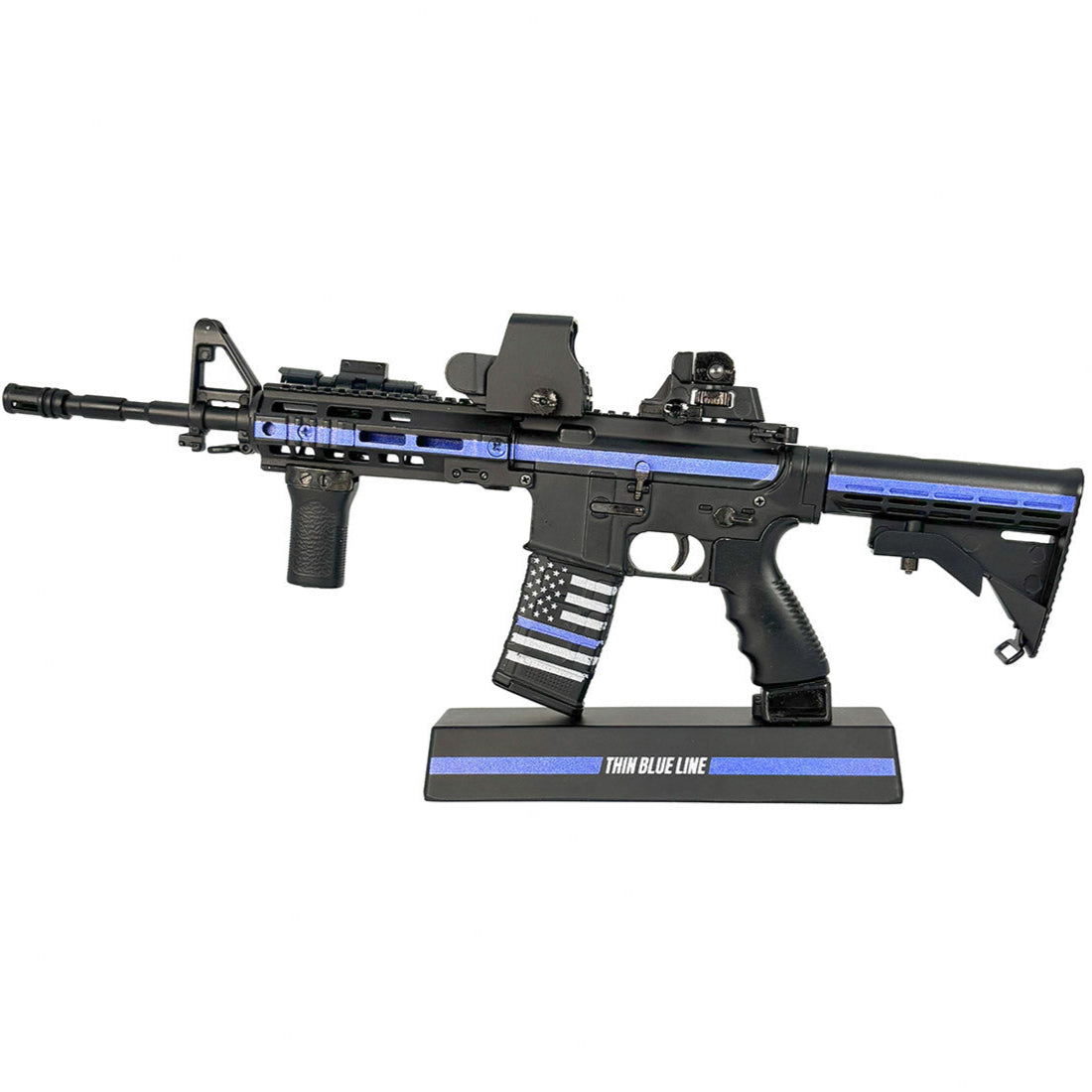 Mini AR-15 in Thin Blue Line SWAT Theme - View 2