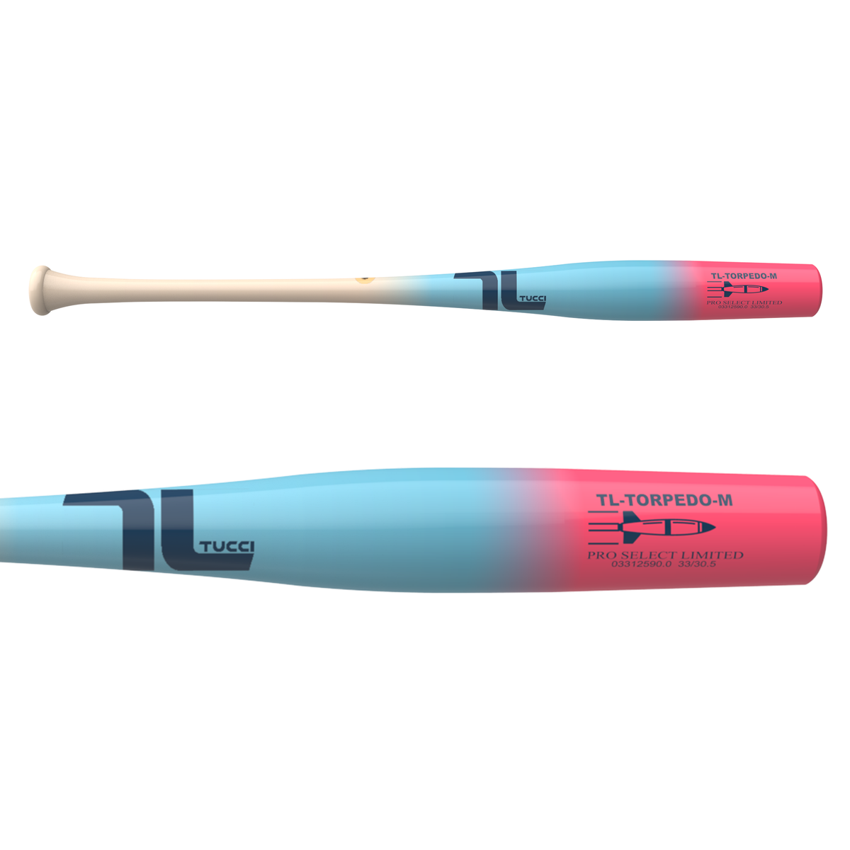 TUCCI TL-Torpedo Pro Select Limited Wood Bat - White/Blue/Pink - view 2