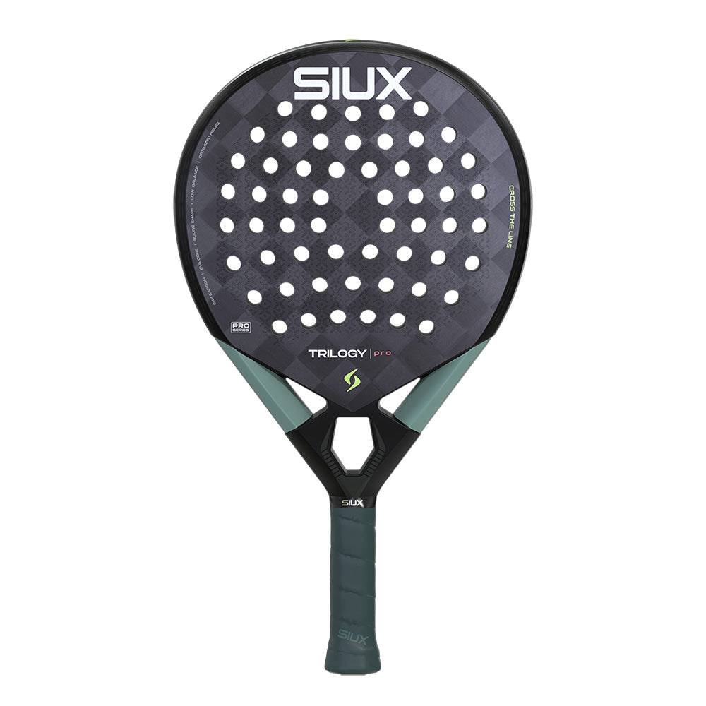 Siux Trilogy Pro 2026 Padel Racket in Noir Fog - front view