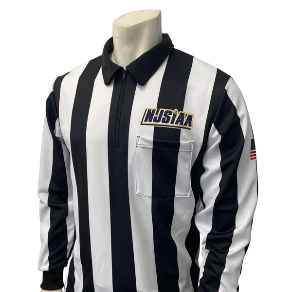 Smitty | USA-138-NJ | NJSIAA Men's Referee Long Sleeve Shirt Football Official Lacrosse USA Flag New Jersey