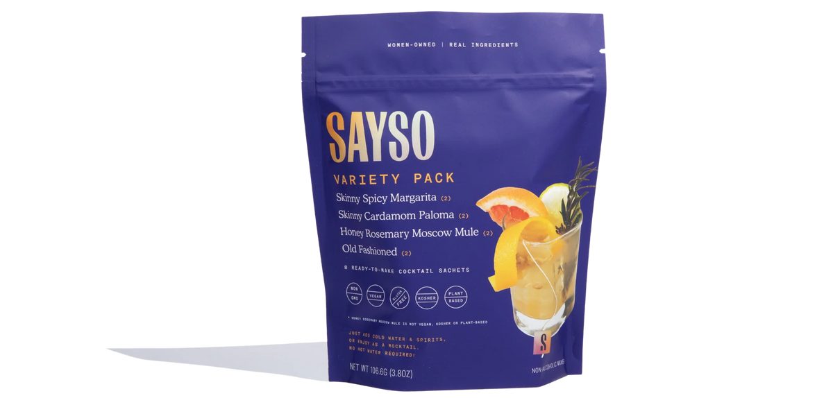 Sayso Skinny Cardamom Plum Cocktail Mix, 8 Ct, 4.62 oz (Case of 6)