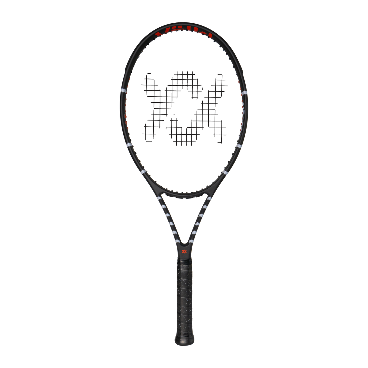 Volkl Vostra V7 Tennis Racquet in Red - front with stencil