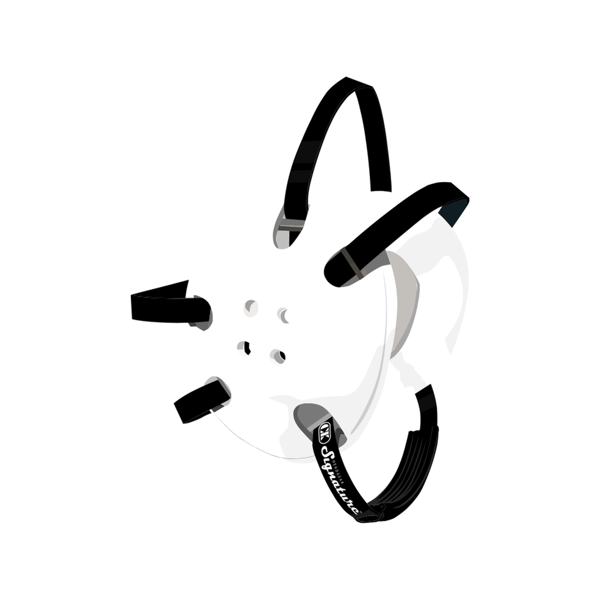 Cliff Keen CE58 Custom E58 Signature Wrestling Headgear in White/Black