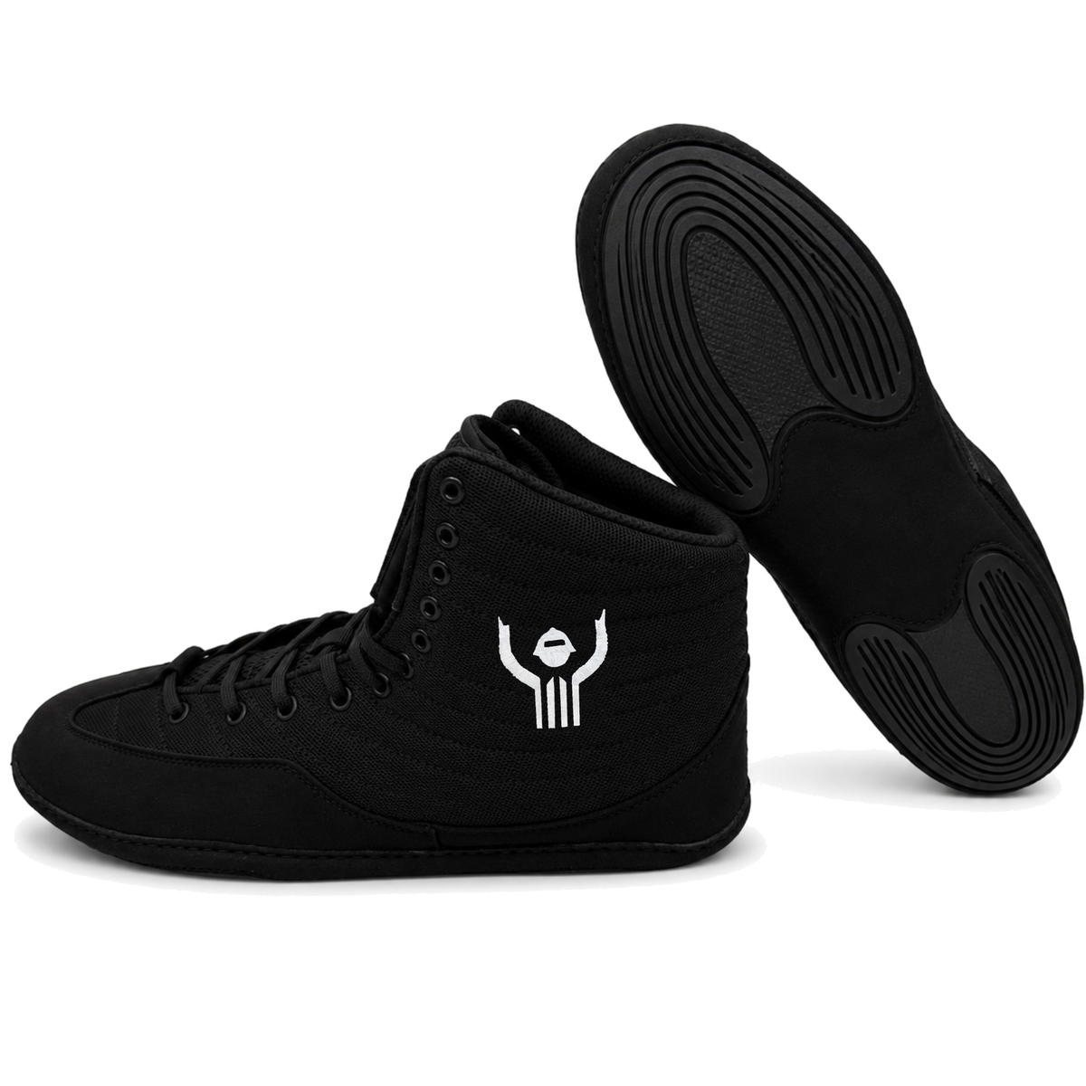 Great Call Athletics Rival Wrestling Shoe in Black - side view with outsole