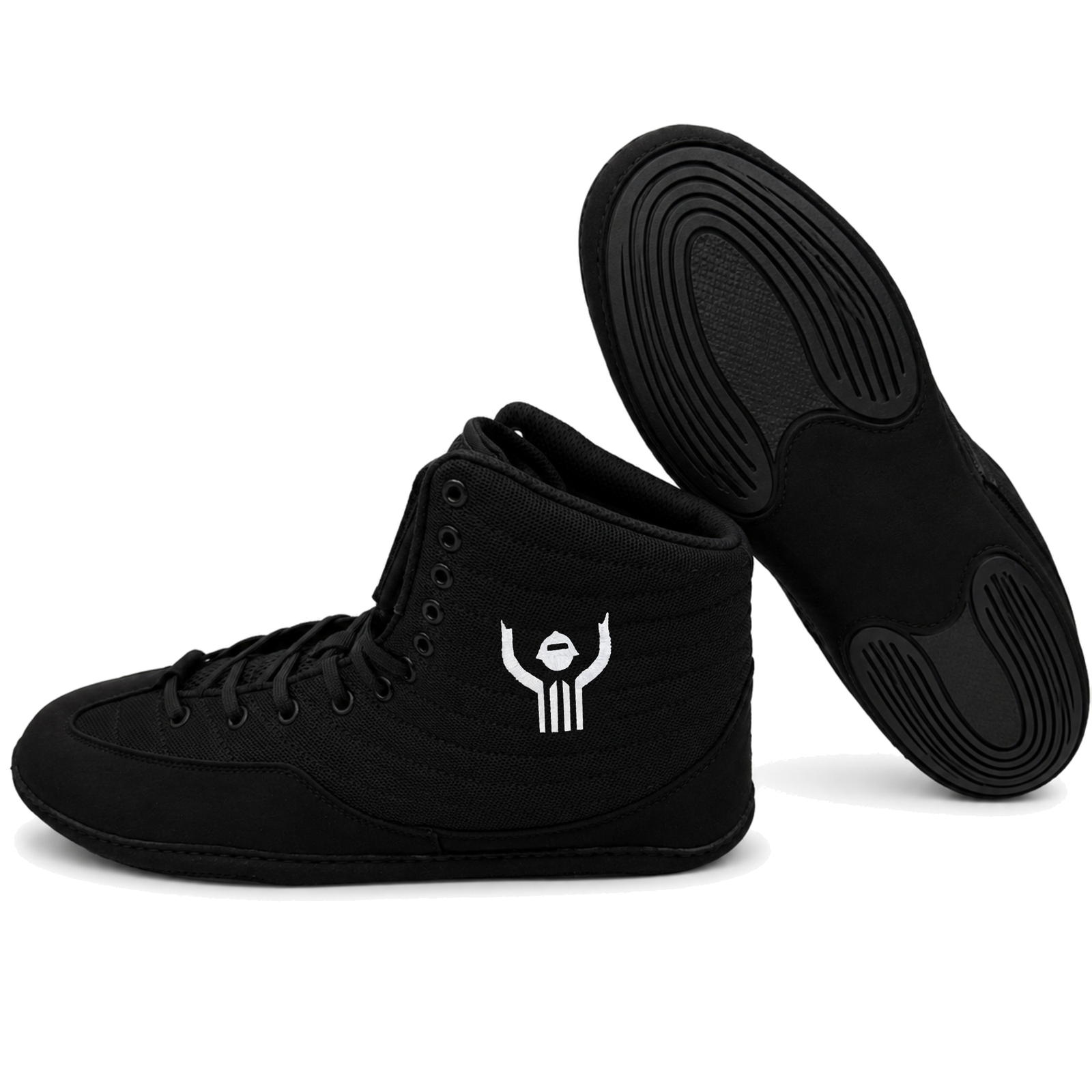 Great Call Athletics Rival Wrestling Shoe in Black - side view with outsole
